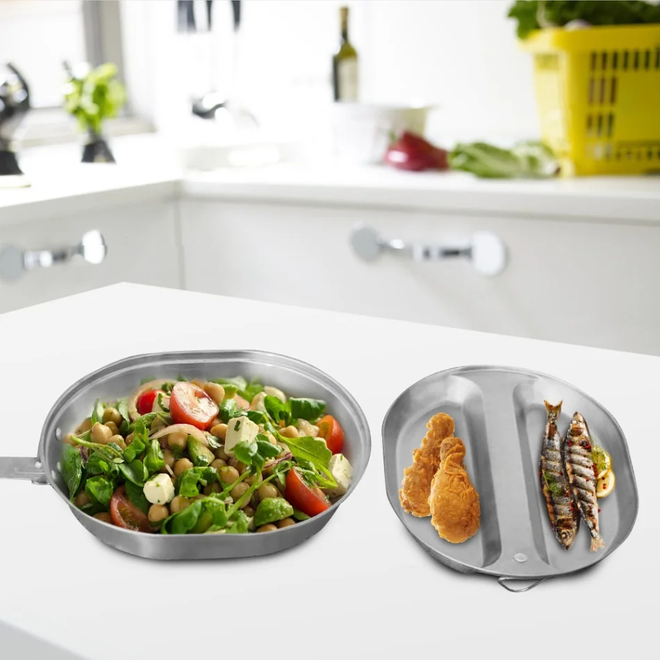 Портативная сковорода 2 в 1 Ланч-бокс из легкой стали | Спорт и развлечения
