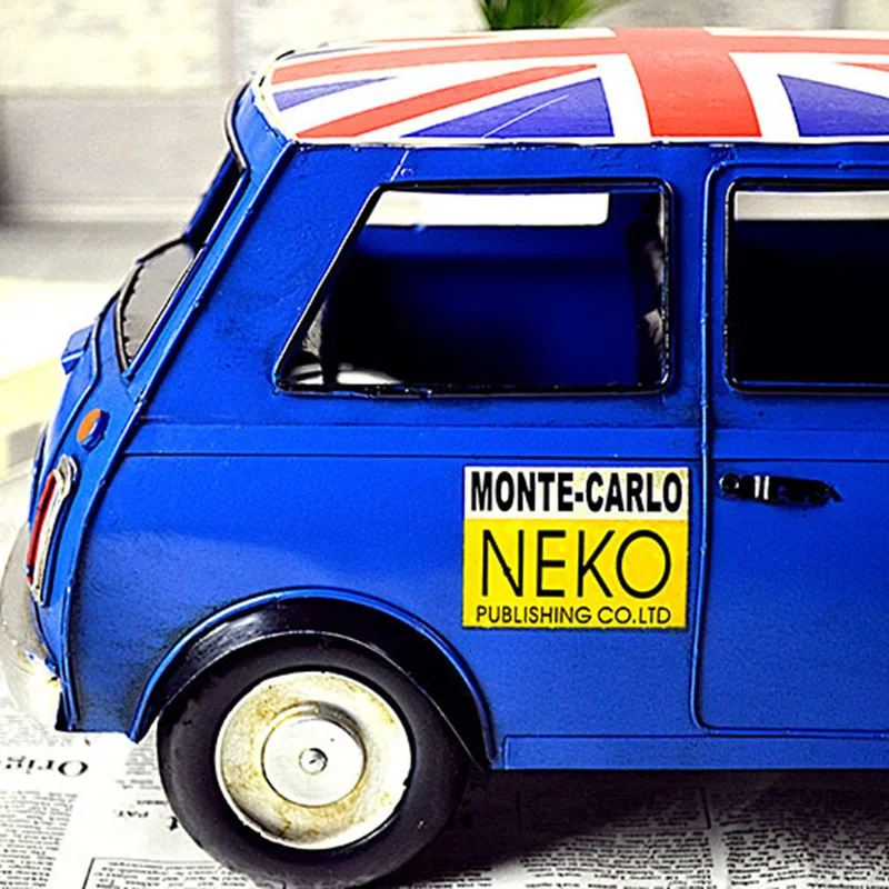 

[MGT] Vintage Tin British Mini Car Model Metal Crafts Coffee Bar Home Decoration Wholesale