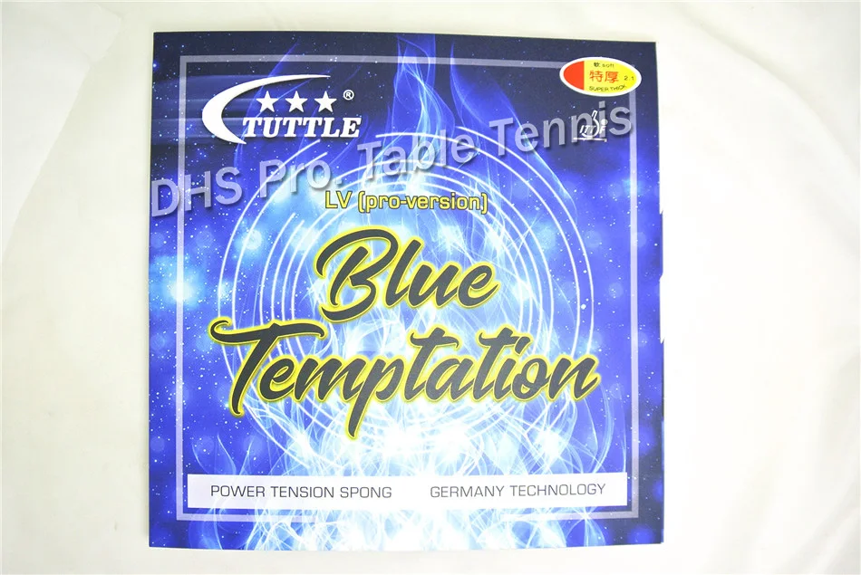 

ITTF Tuttle Blue Temptation LV Germany Cake Sponge 40+ Table Tennis rubber, ping pong rubber Free shipping