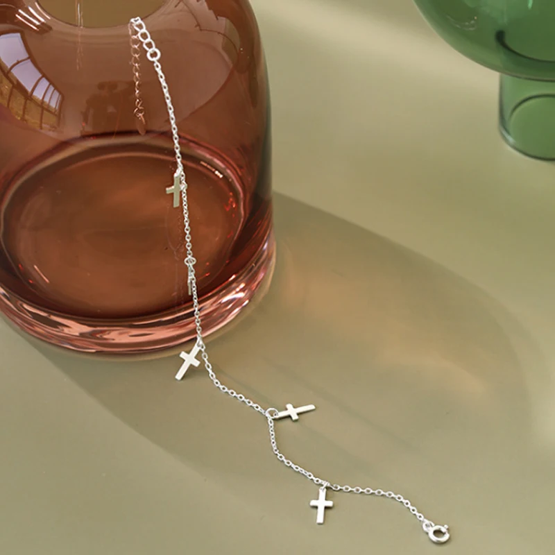 Женский браслет на ногу F.I.N.S корейский из стерлингового серебра 925 пробы с