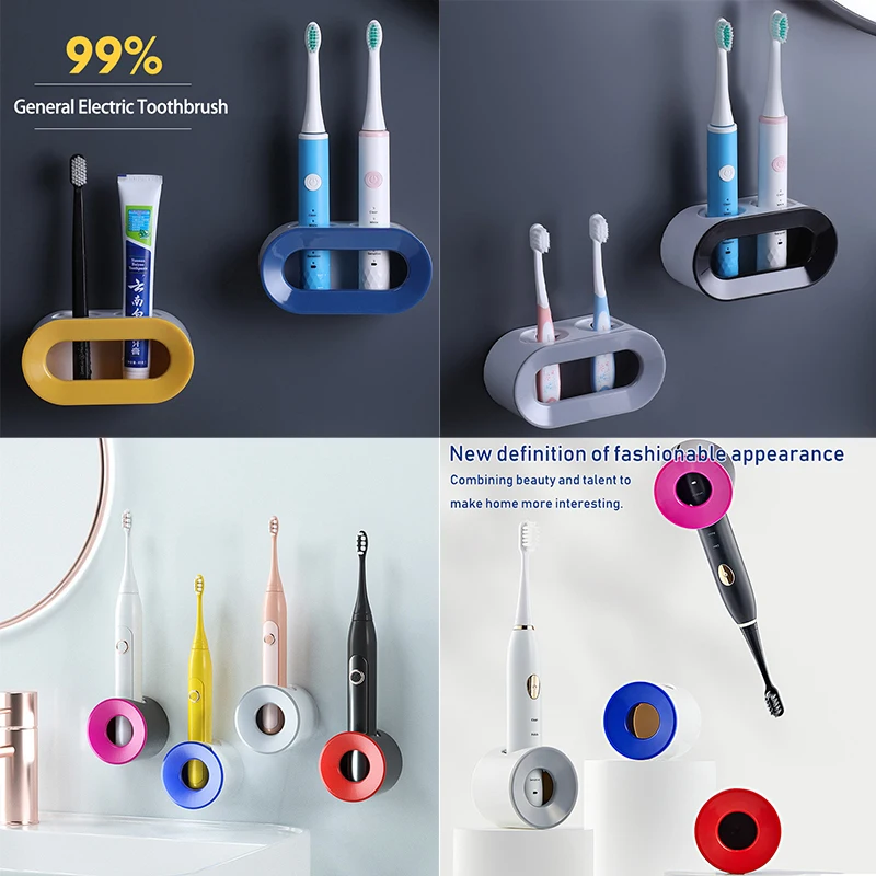 

Single Double Hole Toothbrush Rack Bathroom Electric Toothbrush Holder Punch-free Toothbrush Storage Rack bathroom accessories