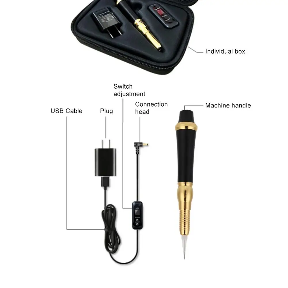 Newest Professional Tattoo Machine Semi-Permanent Makeup Bodys Art Eyebrow Eyeliner Lip Microblading Pen Supply US Plug 100-240V | Красота и