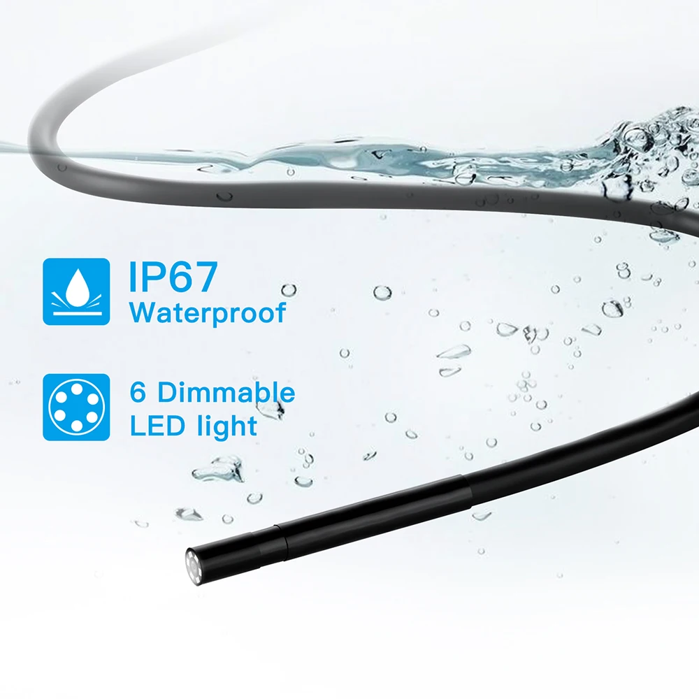 Промышленный Водонепроницаемый эндоскоп F220 5 мм IP67 Wi Fi Бороскоп Инспекционная