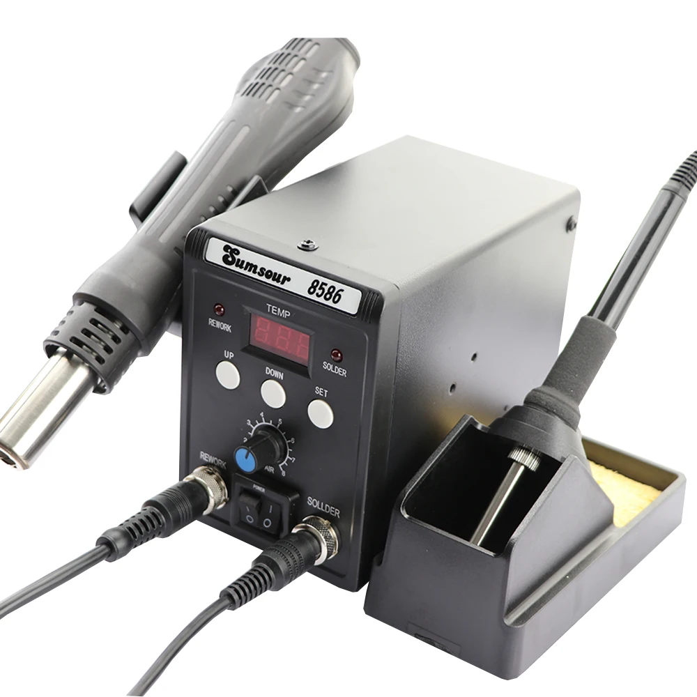 Soldering Station 8586 Welding Hot Air Gun + Electric Iron 2 In 1 LCD Digital Display Equipment Repair Tool | Инструменты