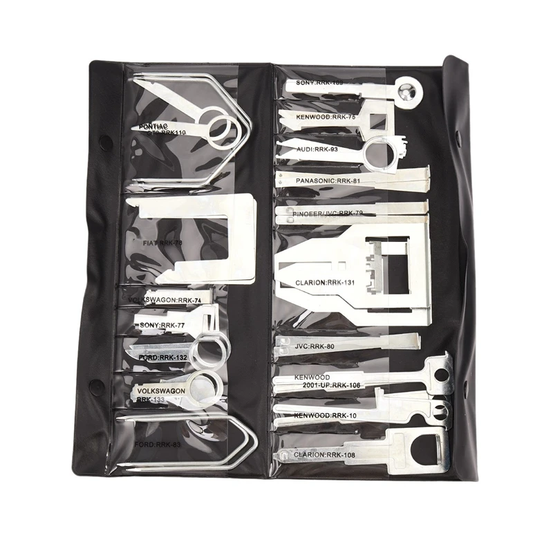 

38Pcs/Set Vehicle Car Stereo Radio Release Removal Tools Key Kit with Bag Kenwood Tool Fit for Benz Ford
