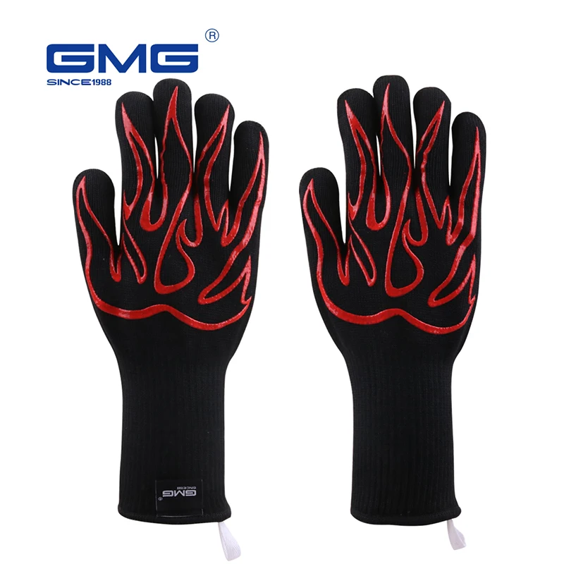 

BBQ Grill Gloves Heat Resistant GMG New Material 1472℉ Silicone Non-Slip Cooking Baking Barbecue Oven Gloves