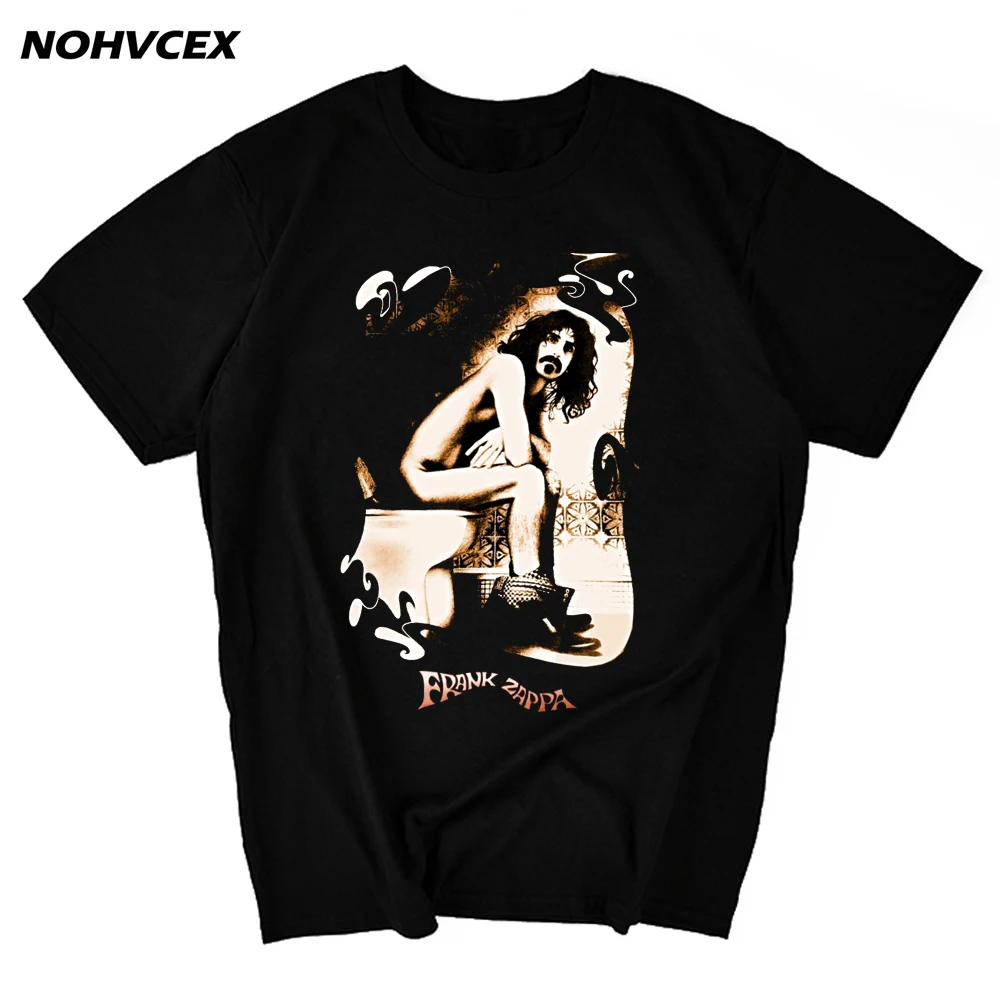 Frank Zappa на унитаз со смешным рисунком Для мужчин Повседневное футболки с коротким