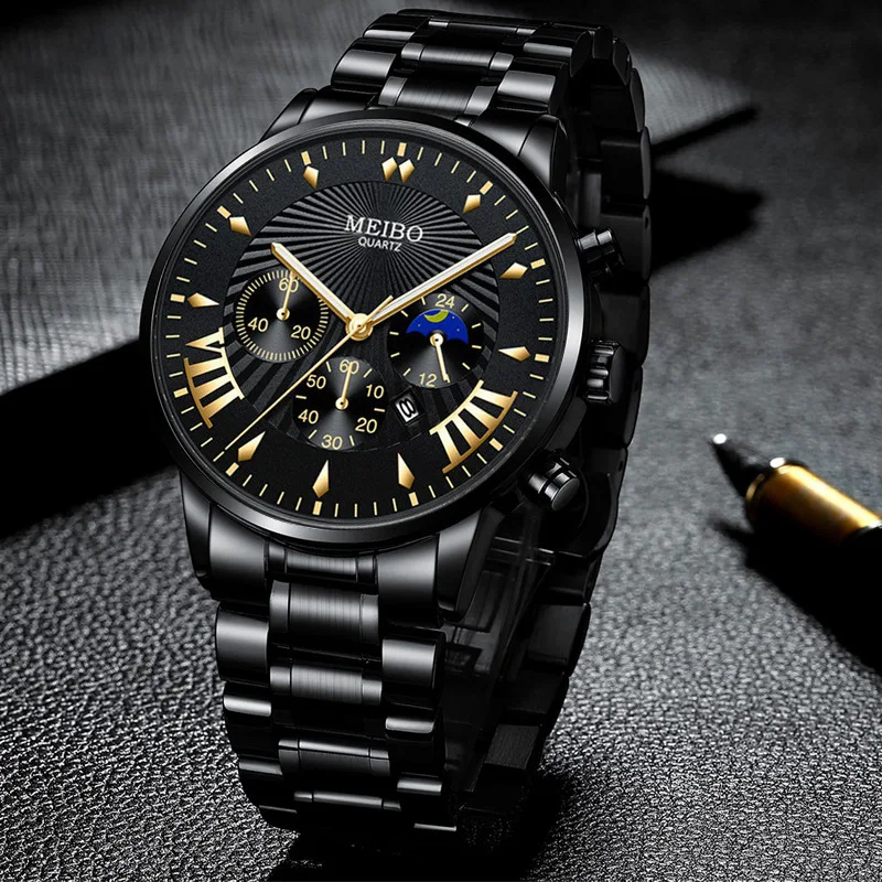 

Top Men Luxury Watches Men Business Full Stainless Steel Watch For Mens Military Sport Quartz Watch Relogio Masculino Male Clock