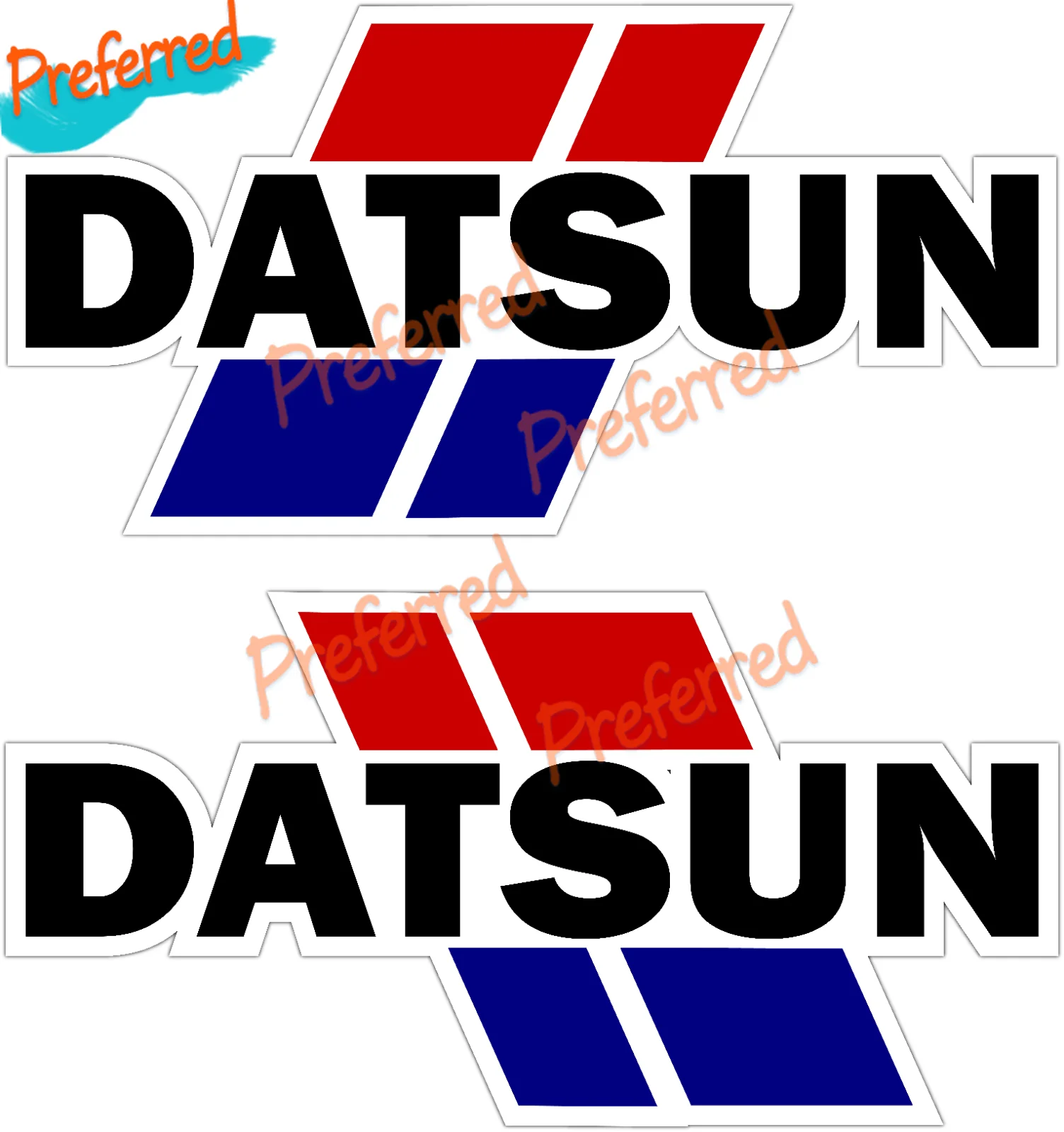 

2 X Datsun Racing Speed Vintage Retro Vinyl Decal Sticker Logo Truck Car Crash Wall for Your Home, Car, Coolers, and Laptops