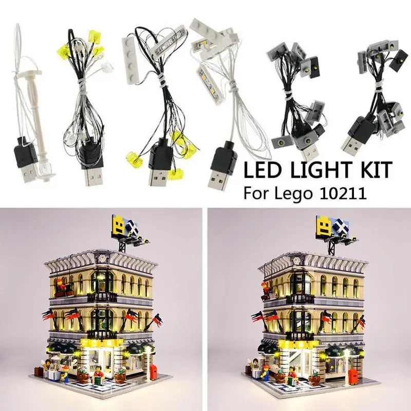 Совместим с освещением Lego подходит для серии street view 10211 светодиодный