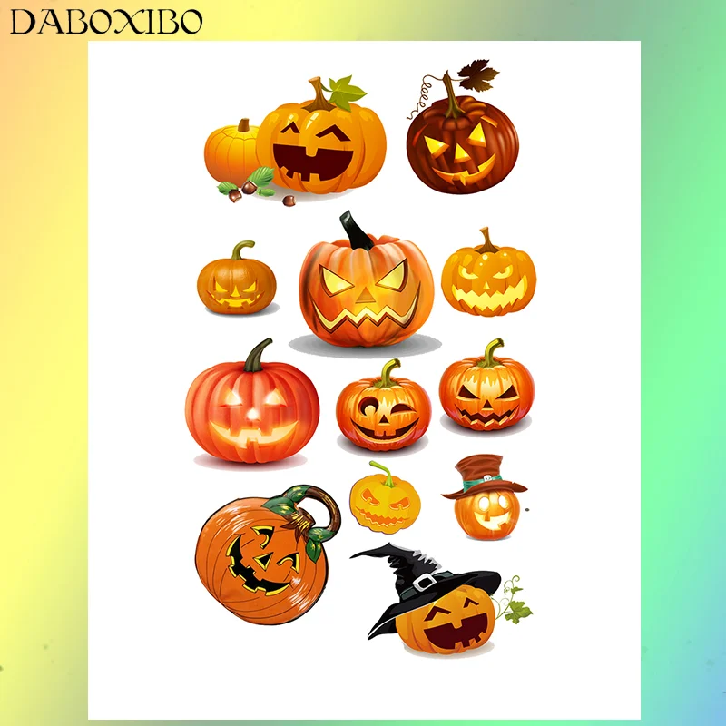 

DABOXIBO Glowing Pumpkin Monster Clear Stamps For DIY Scrapbooking/Card Making/Photo Album Silicone Decorative Crafts 13x13