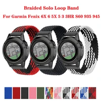 22 26mm quickfit watch strap for garmin fenix 6 6x pro 5x 5 plus 3hr 935 945 s60 mk1 braided solo loop nylon watch wrist band