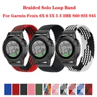 Ремешок для наручных часов Quickfit для Garmin Fenix 6 6X Pro 5X 5 Plus 3HR 935 945 S60 MK1, нейлоновый плетеный браслет для соло-часов, 22 26 мм