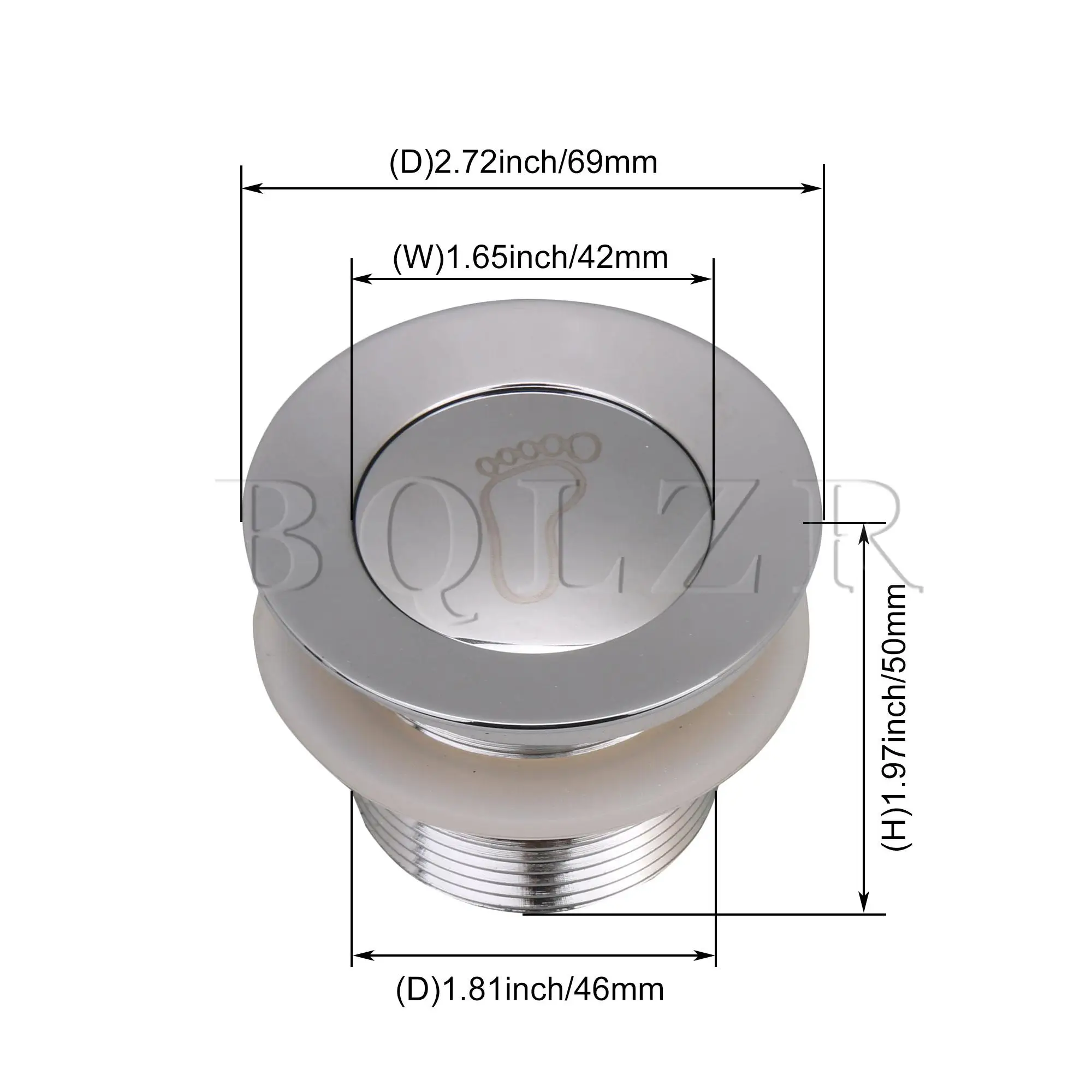 

BQLZR Water Drain Plug Assembly Bathtub Sink Small Bounce Height 1.96" Silver