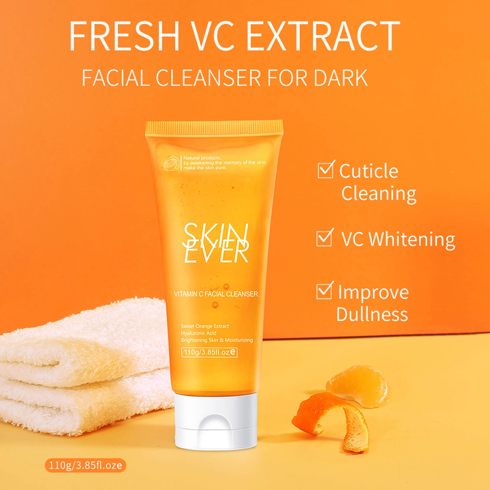 

SKIN EVER VC Facial Cleanser Whitening Brightening Moisturizing Hydrating Blackhead Removal Oil Control Shrink Pore Skin Care
