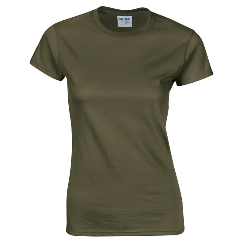 

Diy Logo Solid Color Women's T-shirt Short Sleeve Print Pictures Cotton Bottomed Advertising Shirt Candy Color Tee