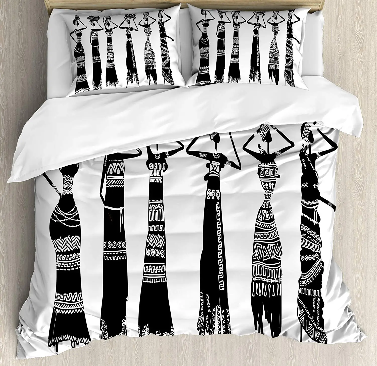 Африканский комплект пододеяльников набросок местных женщин с силуэтами платья