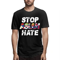stop asian hate 2 men humorous tee shirt short sleeve crewneck t shirt 100 cotton birthday present clothing