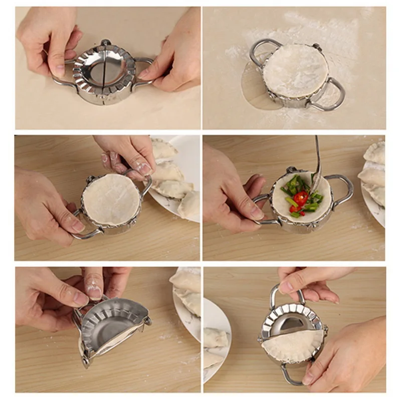 1/2 из нержавеющей стали клецки машина обертка тесто резак плесень различных