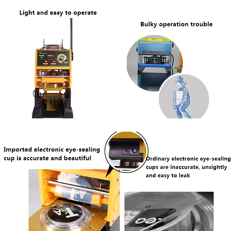 Коммерческая Бытовая полуавтоматическая машина для запечатывания пластиковых