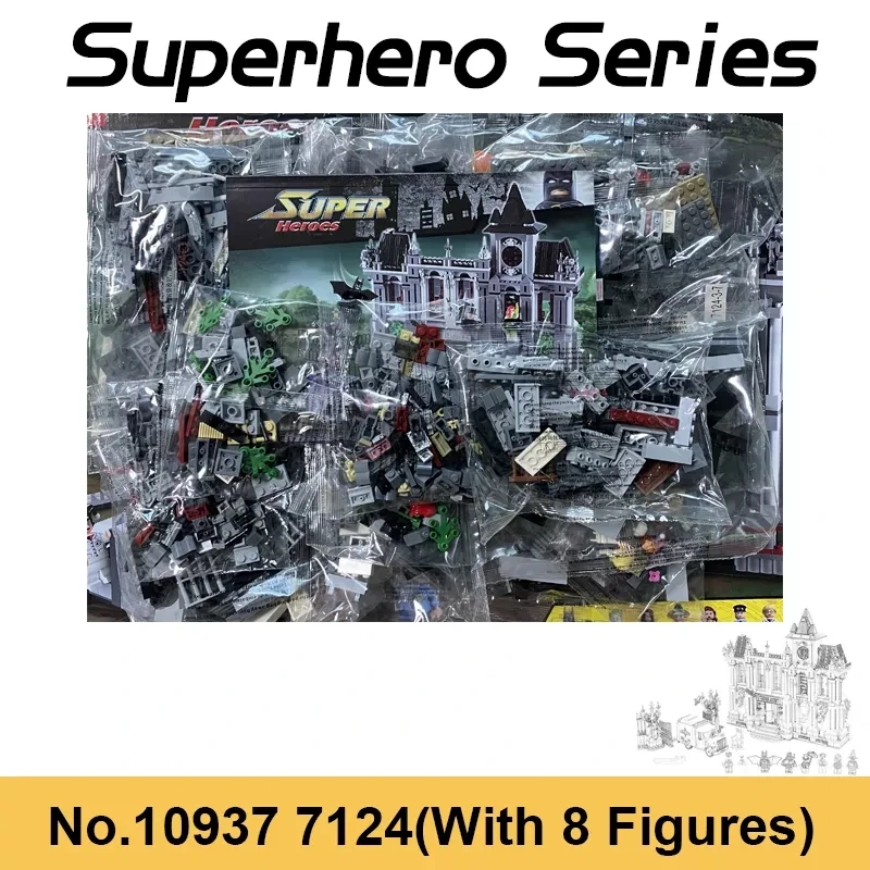 

DECOOL 7124 Superhero Arkham Asylum Big Movie Ambulance Car Batmobile Bricks Building Blocks Toys For Children Boy Gifts 10937