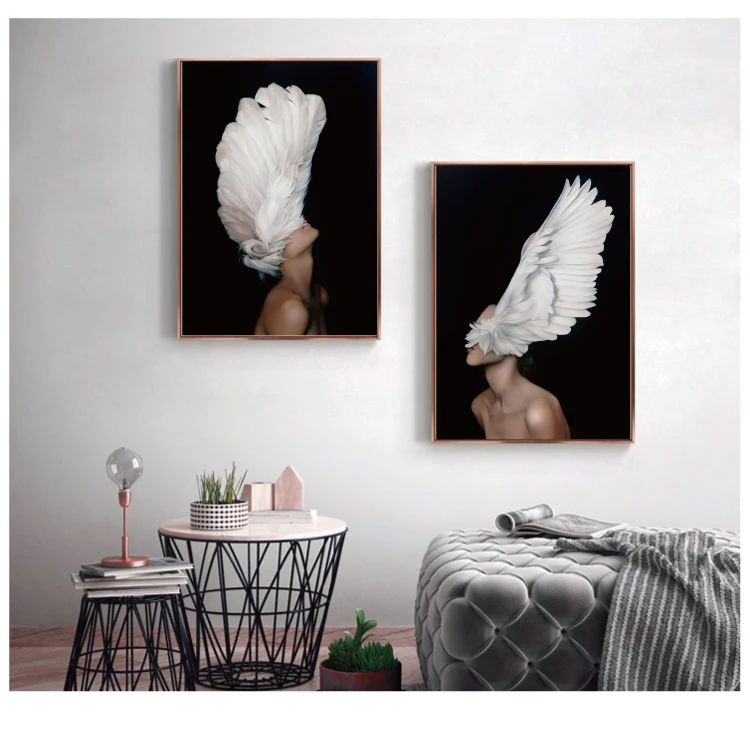 Скандинавские оленьи рожки для девочек фигурные стены Искусство на холсте