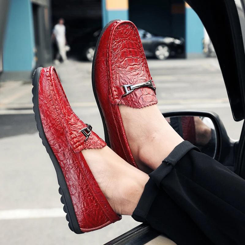 2020 Men Loafer Shoes Anti Slip Driving Moccasin Slip-on Mens Leather Black Beige Man Wedding Party Dress | Обувь