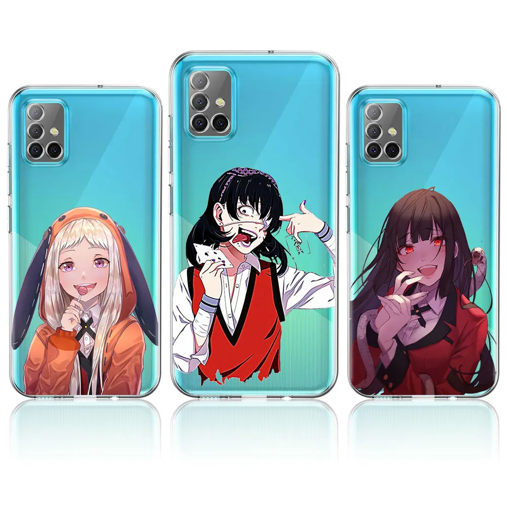 kakegurui yumeko jabami anime phone case for samsung galaxy a51 a71 a21s a12 a11 a31 a41 a52 a32 5g a72 a01 clear silicone cover free global shipping