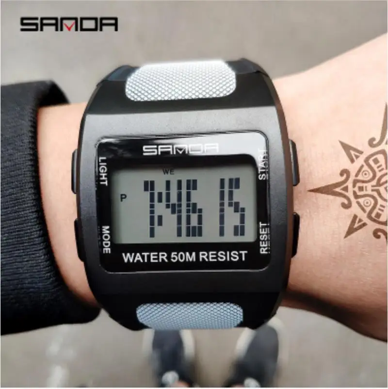 

New square retro fashion electronic watch waterproof sports men and women digital student electronic watch