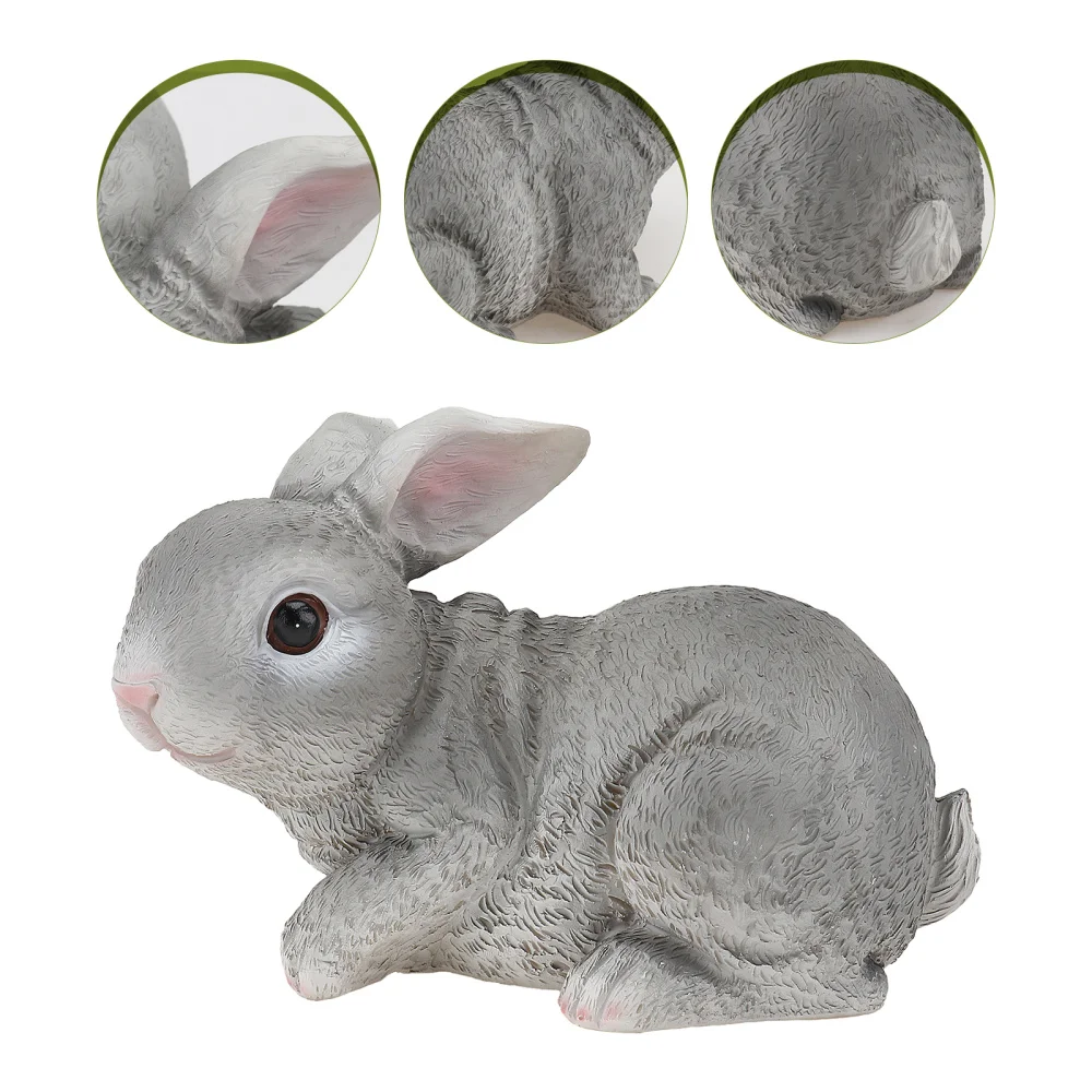 

1pc Resin Rabbit Adornment Resin Craft Animal Ornament Garden Lawn Decor