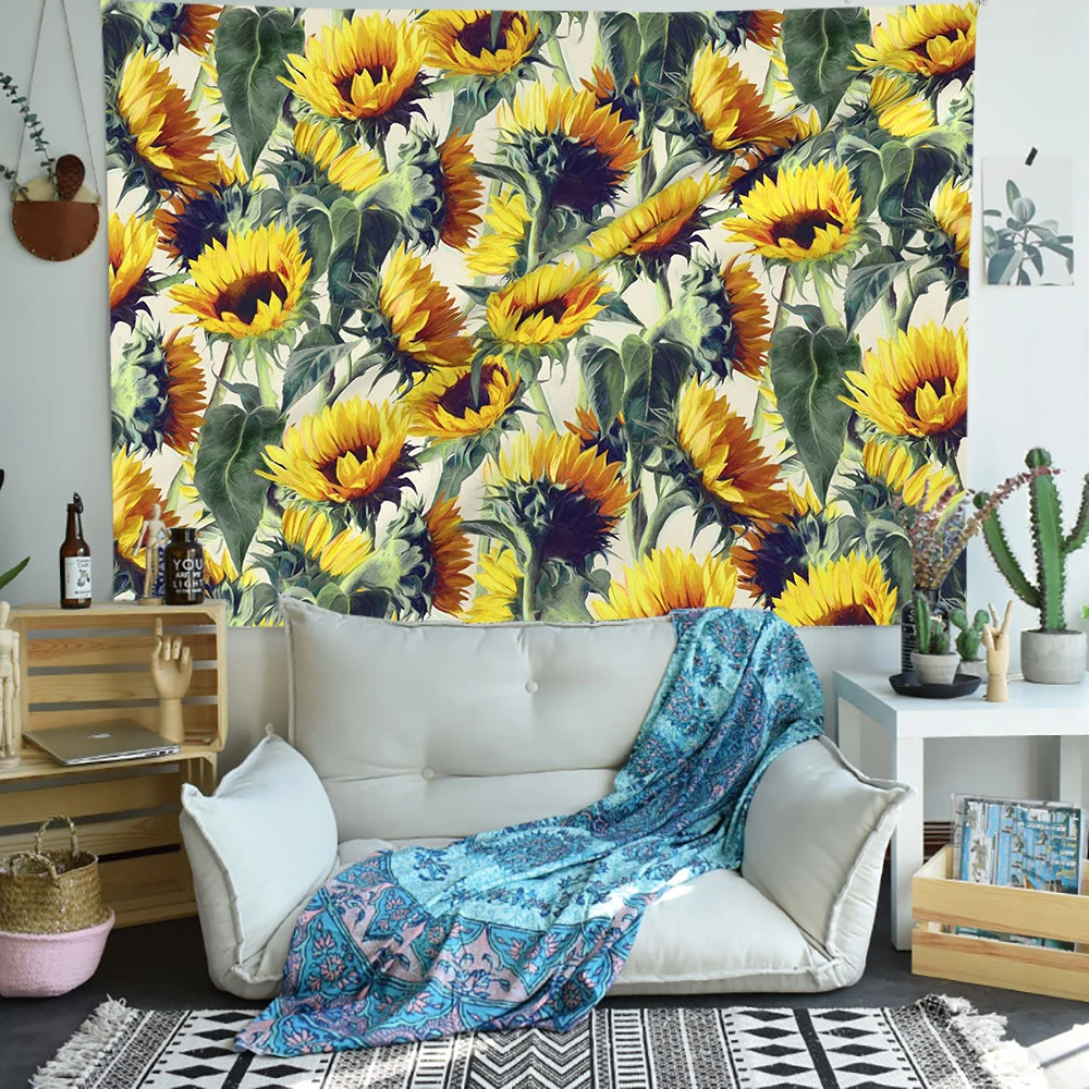 Simsant Cactus Tapestry Flowers and Plants Forest Art Wall Hanging Tapestries for Living Room Bedroom Home Dorm Decor Banner | Дом и сад