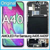 100 super amoled for samsung a40 lcd 2019 a405 lcd display touch screen digitizer assembly with frame replacement repair oem