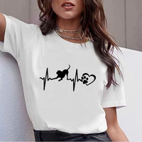 cardiogram line printing t shirt summer womens t shirt 90s ullzang harajuku retro graphic t shirt fashion female