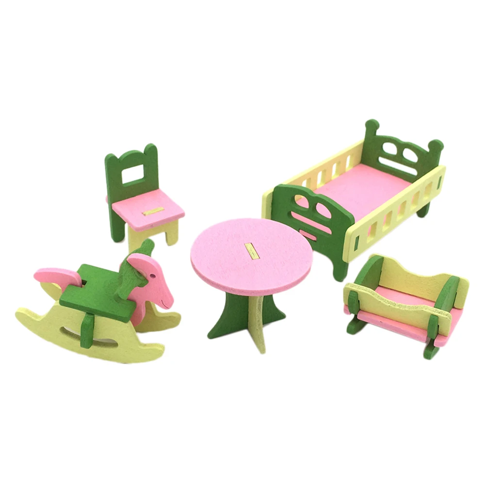 Деревянная кукла имитация мини мебели набор игрушек детская игра дом
