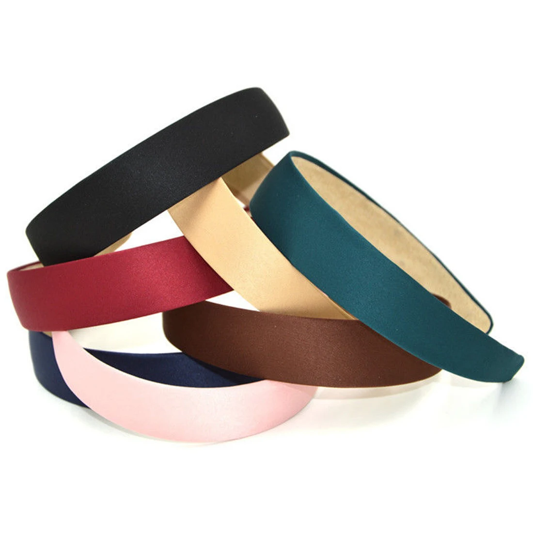 

Solid Satin Lady Headband Plain Alice Bow Head Hoop Width Women Headbands Wide Hair Hoop Hair Band Ribbon Girls Hair Accessories