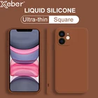 Чехол из жидкого силикона для iPhone 12 Pro Max 13 11 XS X XR Mini 6S 7 8 Plus SE2