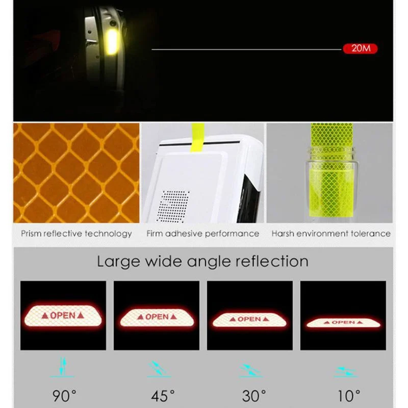 4Pcs/Set Car Door Stickers DIY OPEN Reflective Tape Warning Mark For Suzuki SX4 SWIFT Alto Liane Grand Vitara Jimny S-Cros | Автомобили и