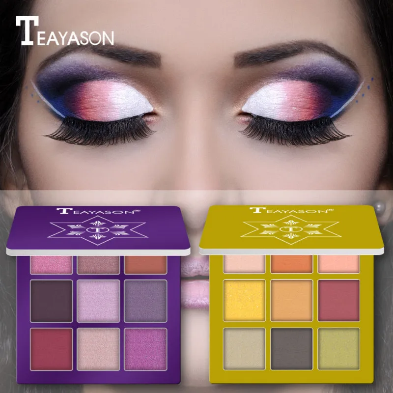 

9 Colors Waterproof Long Lasting Eyeshadow Palette Non-bloomong No Fade Shimmer Matte Charm Eye Makeup Cosmetic Box Gift TSLM1