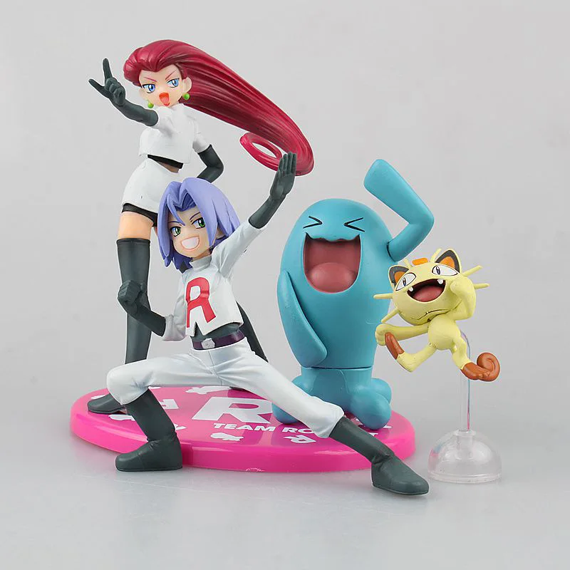 Takara Tomy Rocket Team wobбуфет Джеймс Meowth Покемон гаражные наборы аниме экшн-фигурки