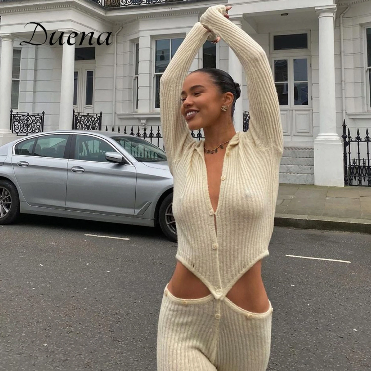 Duena комплекты длинных брюк трикотажный женский спортивный костюм из двух