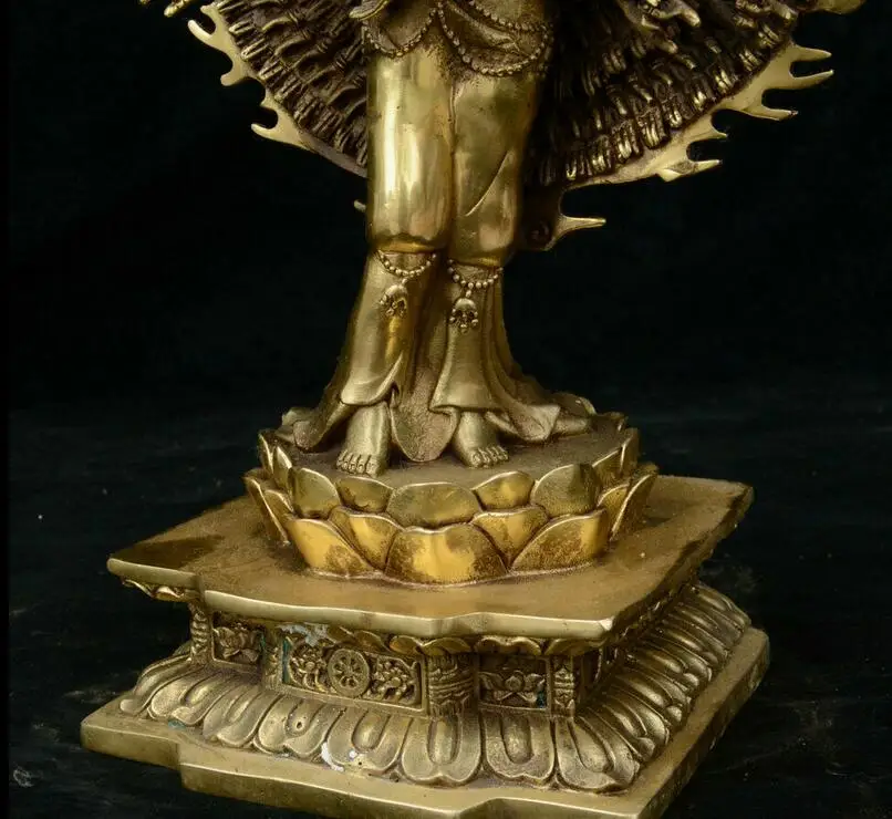Китай тибетский буддизм латунь 1000 статуя богини Кван-Инь Авалокитешвара | Дом и