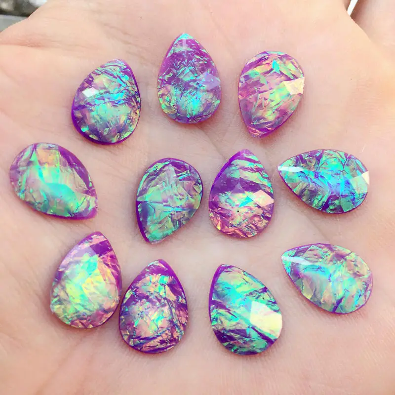 

120pcs 10*14mm No Hole Rhinestone trim Flatback Drop stones and crystals craft diy clothing decoration -B944*4