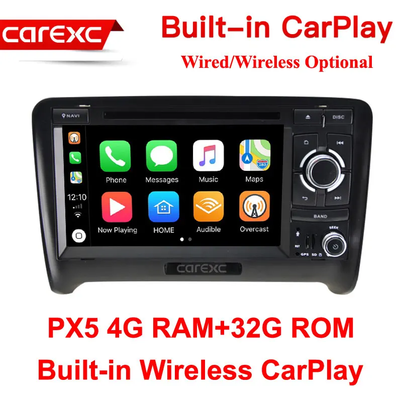 PX5 32G ROM CarExc 7 дюймов Android 9,0 Радио беспроводной CarPlay gps Навигация DVD плеер для Audi TT MK2 8J 2006 2007 2008 2009 2010 2011 2012 - Цвет: PX5 32G ROM