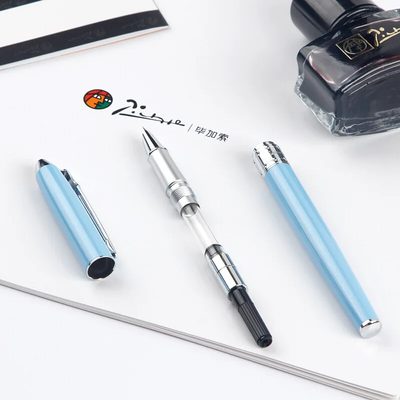 Ручка Пикассо 605 для взрослых и студентов темно-синий наконечник с подарочным