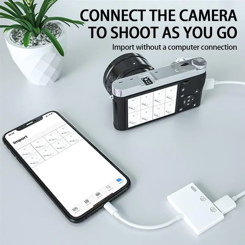 

1 Pc Stiger 3 In 1 USB OTG Adapter USB Camera Adapter With Charging Port For IPhone Support Card Reader Keyboard Flash Drive