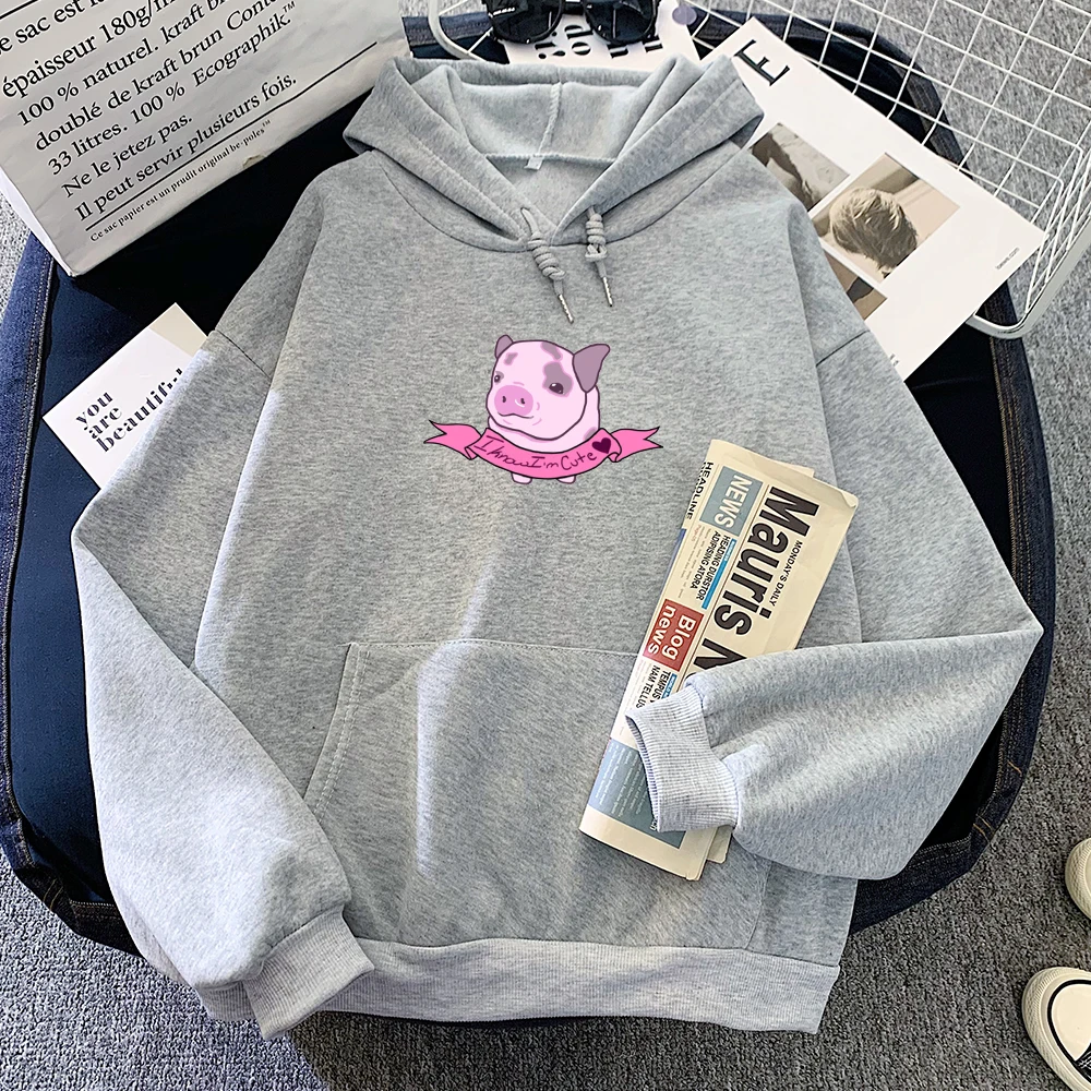 Cartoon Pig Print Clothes Sweetshirt Hoodies Cute Over Size Sweatshirts for Girls Loose Hoody Sweathshirts Kawaii Pink Clothing