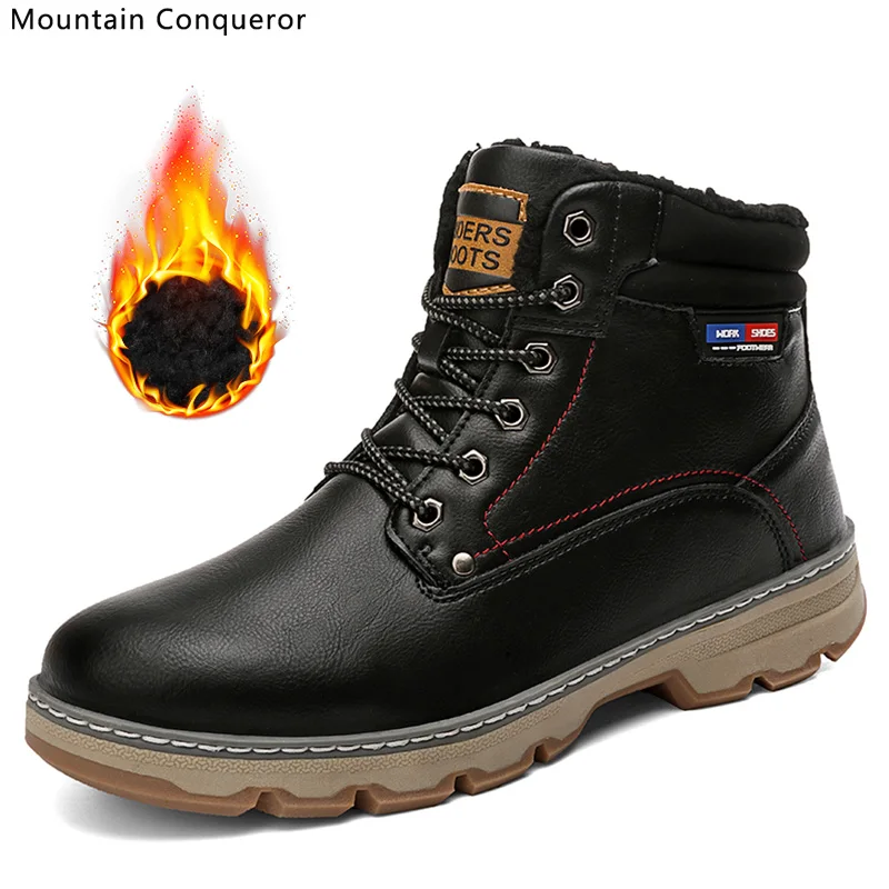 Горные завоеватели зимние мужские ботинки уличные теплые водонепроницаемые