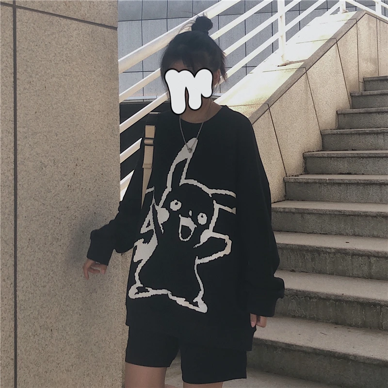 Женская толстовка с капюшоном Pokemon зимняя утепленная Пикачу в Корейском стиле