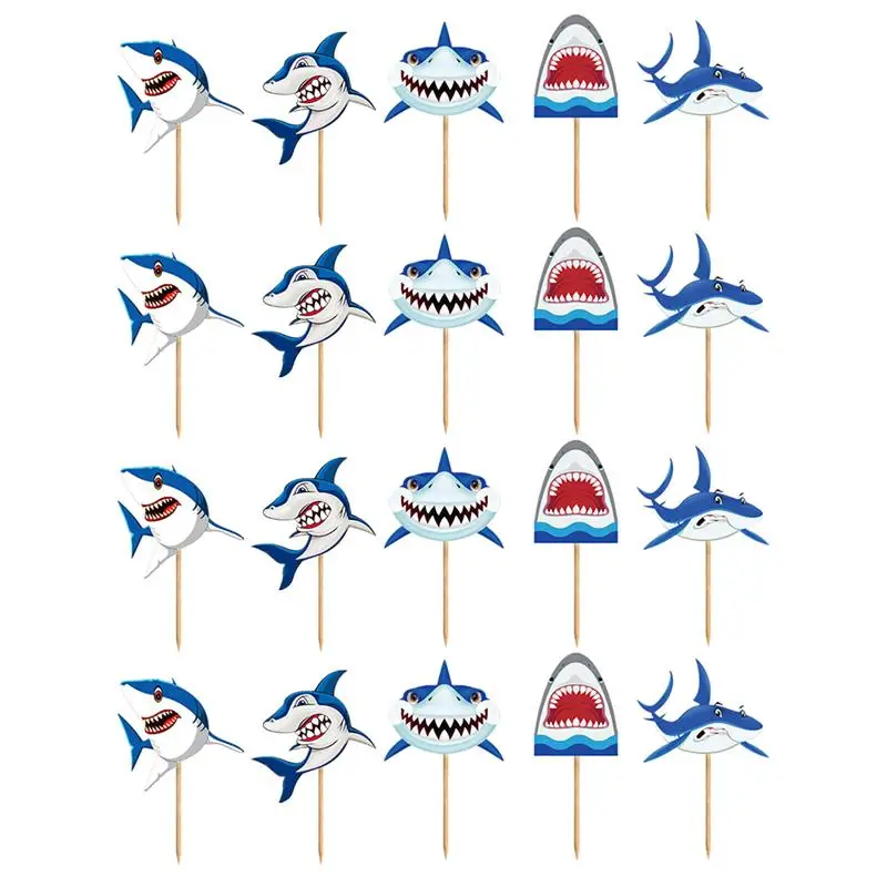 Украшения для торта в виде акулы на день рождения 20 шт. | Дом и сад