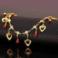 collare crystal anklet bracelet foot jewelry bracelet cheville gold color barefoot sandals heart charm anklets for women a111